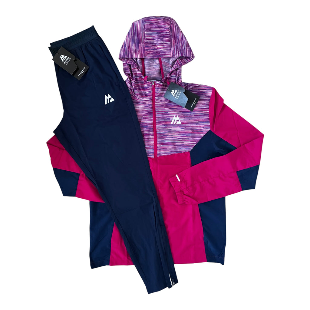 Montirex Trail 3.0 Windbreaker Jacket & Trace Running Pant Tracksuit Set – Spiced Cherry/Midnight Blue/Coral/Tuscan Grape/White
