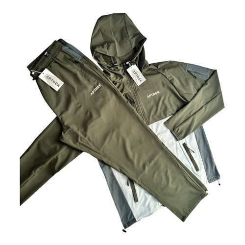 Aptrek Core Motion Tracksuit Set – Khaki/Grey