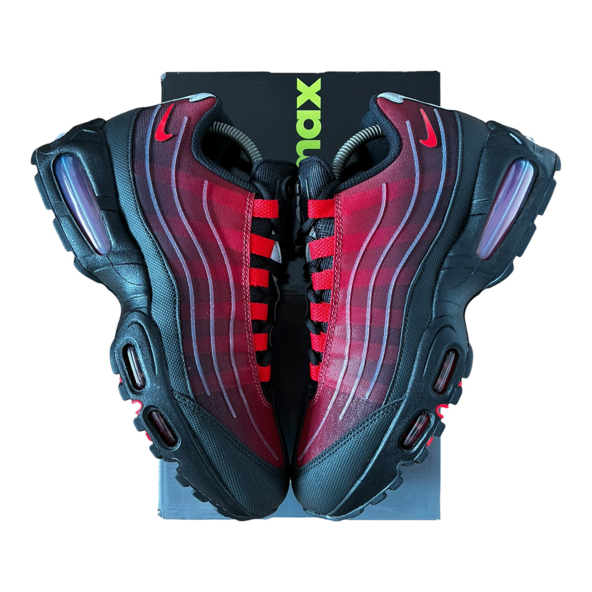 Nike Air Max 95 Big Bubble Tech Black/University Red-Tough Red