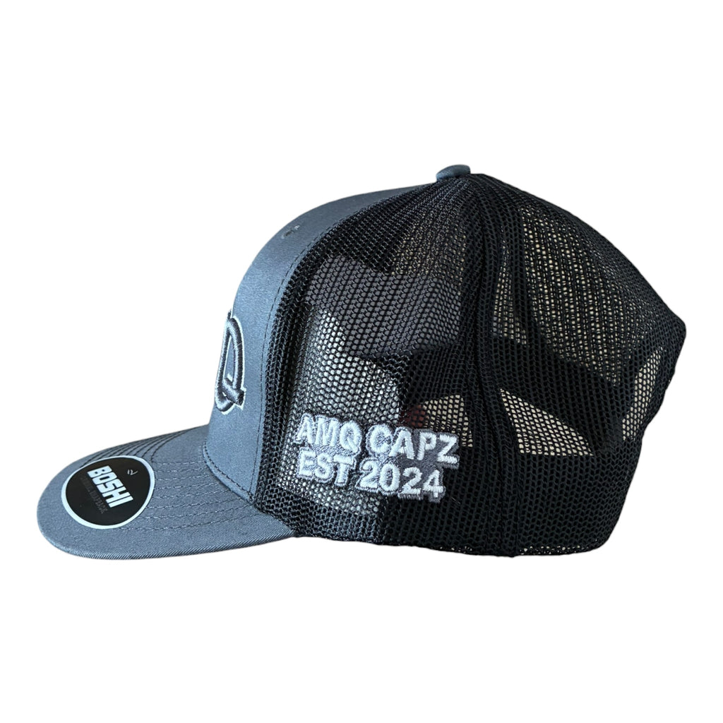 AMQ Grey-White / Black Cap - 2 For £75