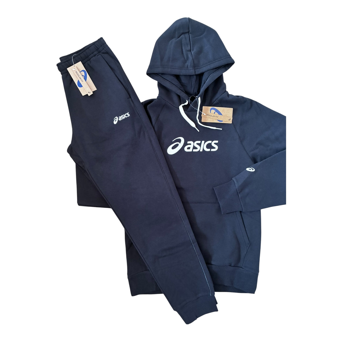 Asics Logo Fleece Pullover Tracksuit Set – Performance Black