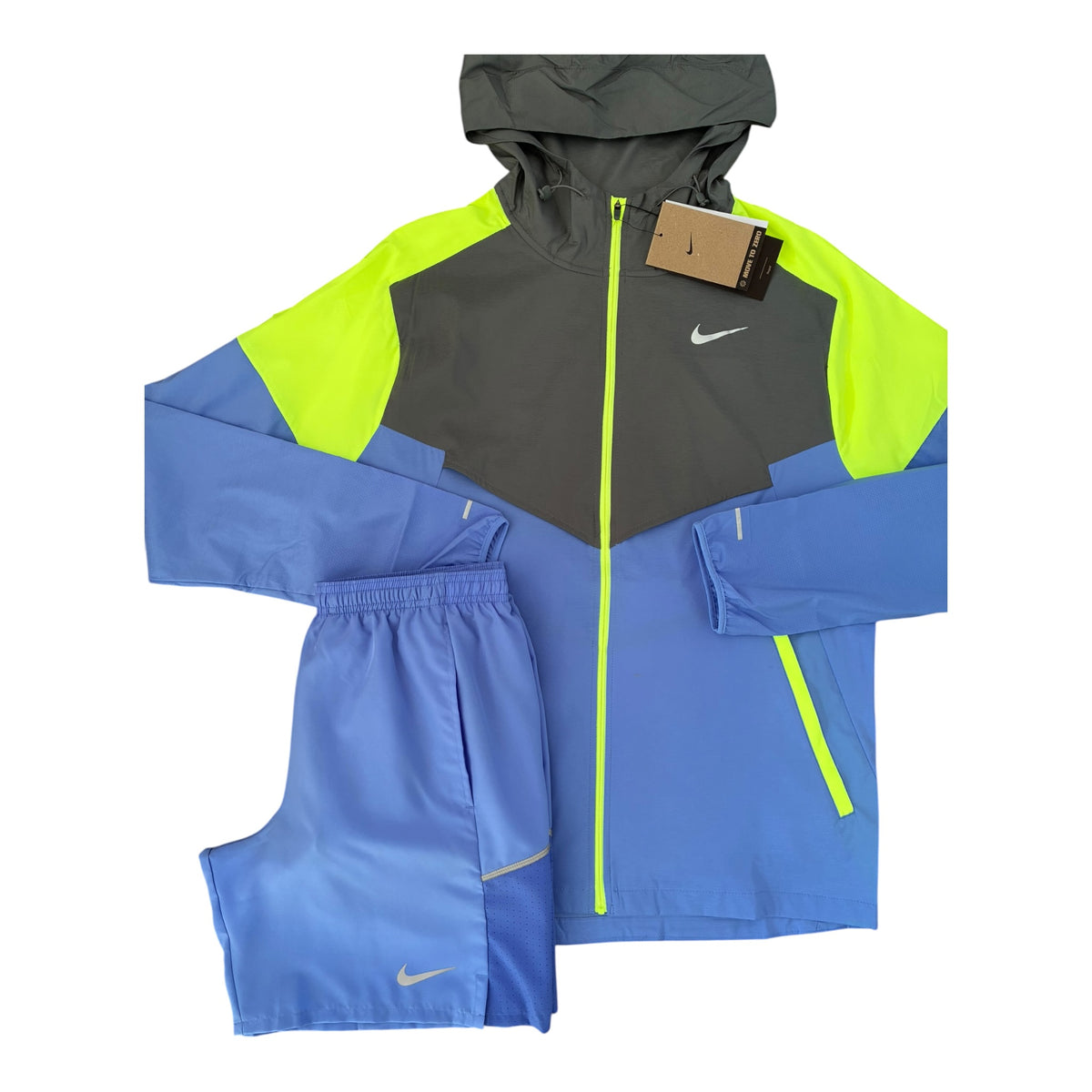 Nike Miler Repel Impossibly Light Windbreaker & Shorts Set – Royal Pulse/Smoke Grey/Volt Ice