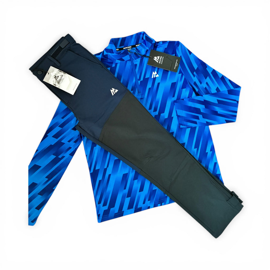 Montirex Junior Steele Printed 1/4 Zip & Storm Outdoor Pant Tracksuit Set