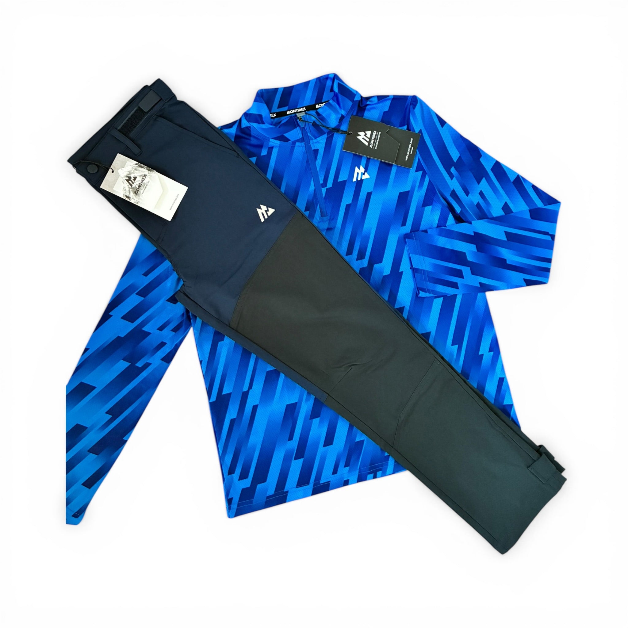 Montirex Junior Steele Printed 1/4 Zip & Storm Outdoor Pant Tracksuit Set