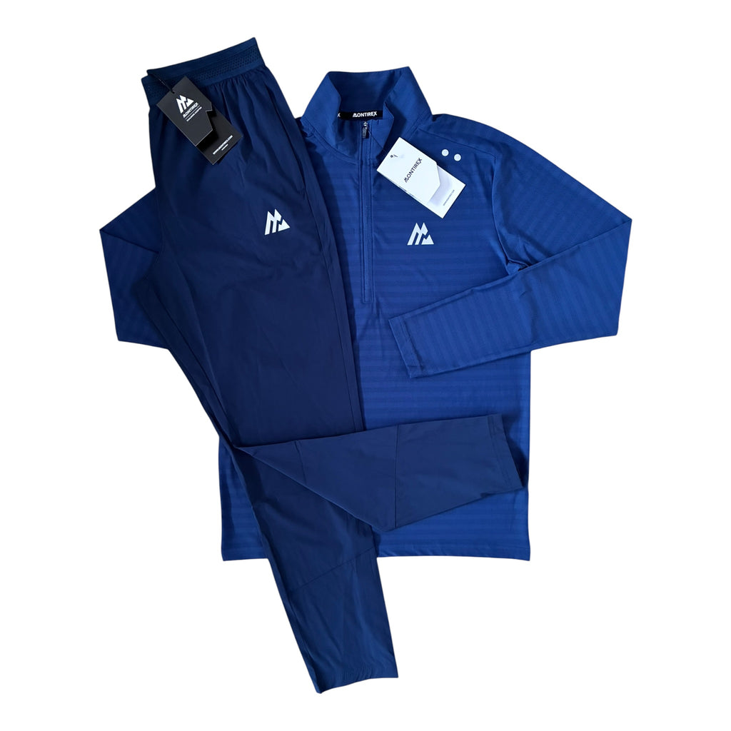 Montirex Draft 2.0 1/4 Zip & Trace Running Pant Tracksuit Set – Midnight Blue