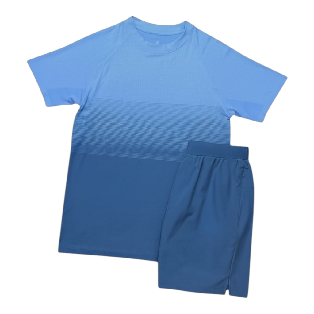 Cora X Bennett's Seamless Performance T-Shirt & Shorts Set – Blue