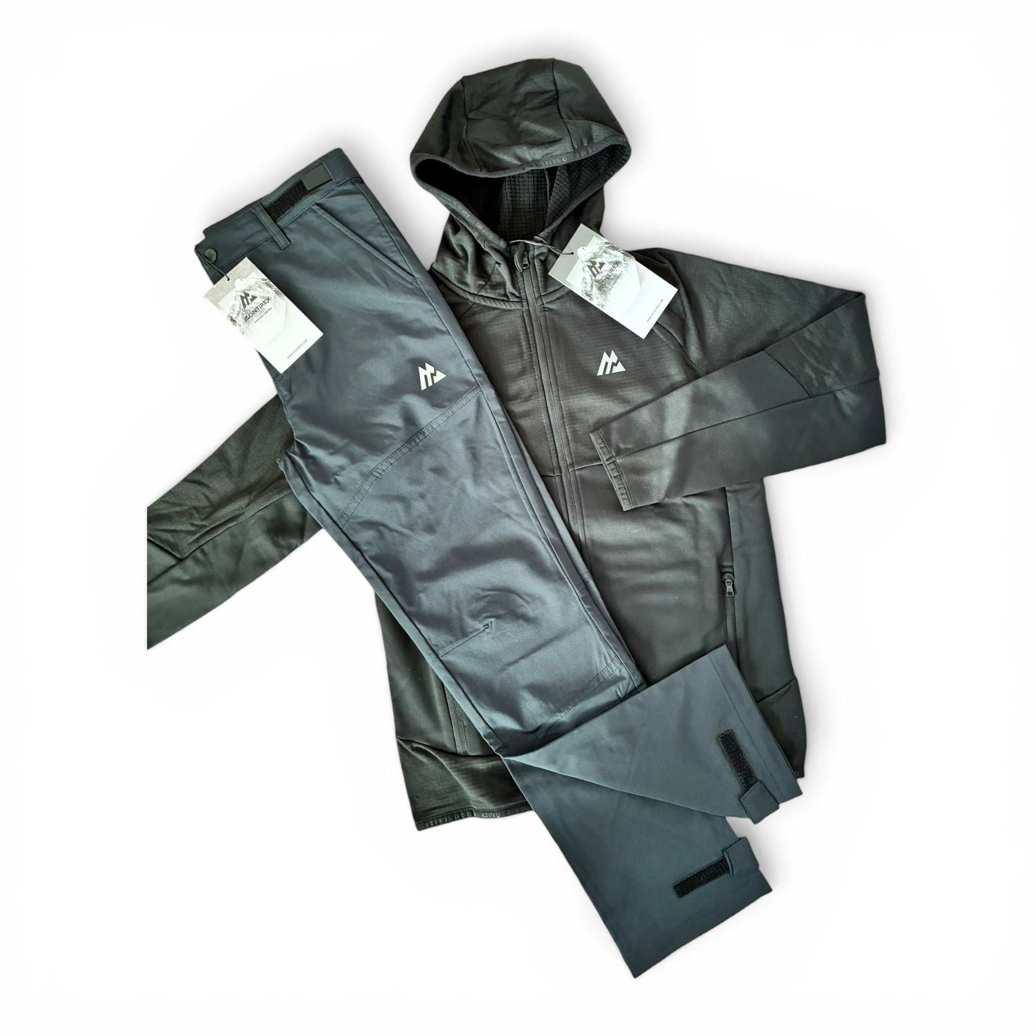 Montirex Junior Longitude Gridded Poly Hoodie & Storm Outdoor Pant Tracksuit Set