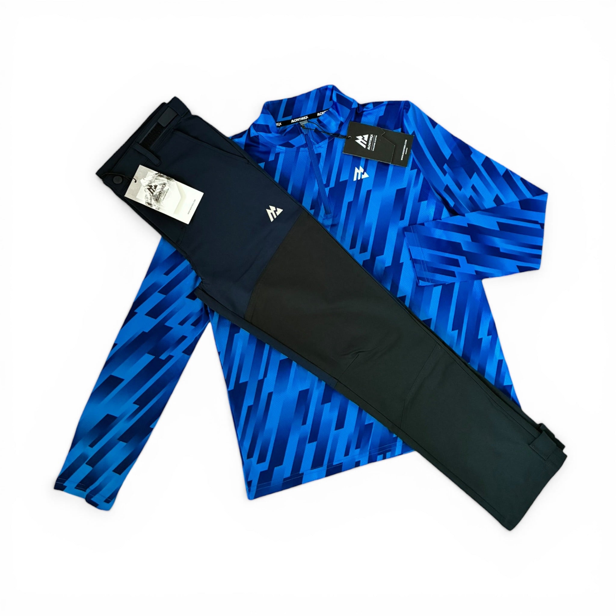 Montirex Junior Steele Printed 1/4 Zip & Storm Outdoor Pant Tracksuit Set