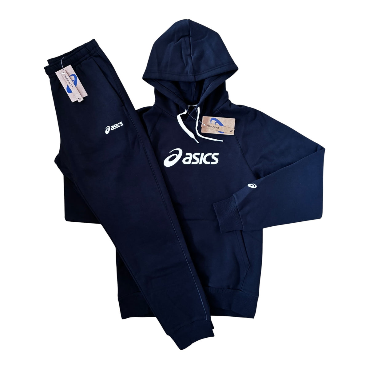Asics Logo Fleece Pullover Tracksuit Set – Performance Black