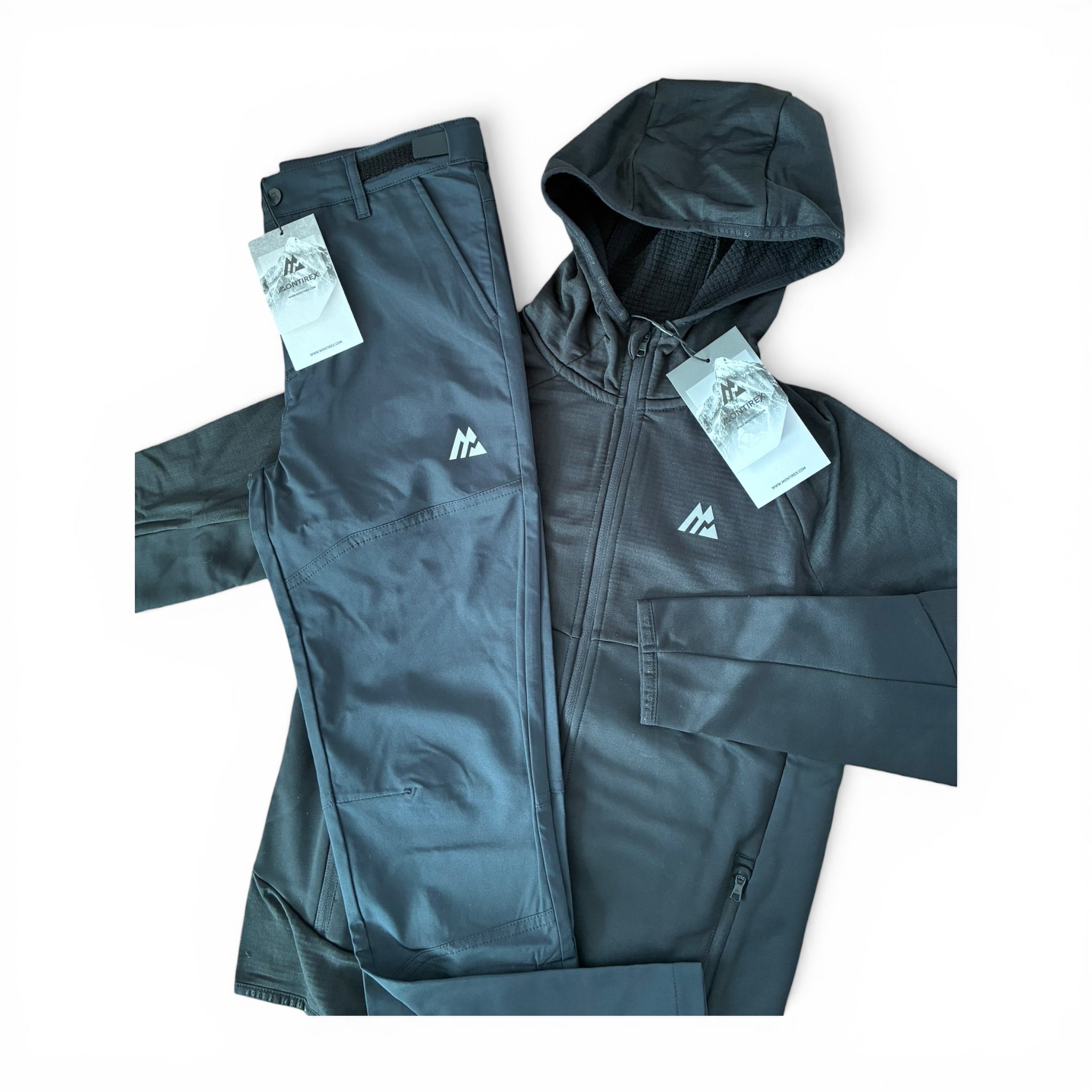 Montirex Junior Longitude Gridded Poly Hoodie & Storm Outdoor Pant Tracksuit Set