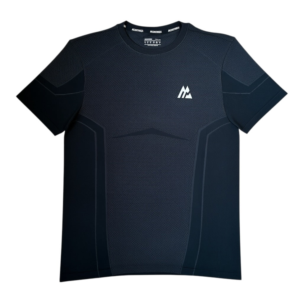 Montirex Pulse Seamless T-Shirt & Shorts Set – Black/Asphalt Grey