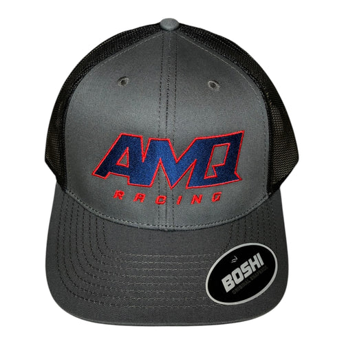 AMQ Grey Black Navy/Red Racing Cap - 2 For £75