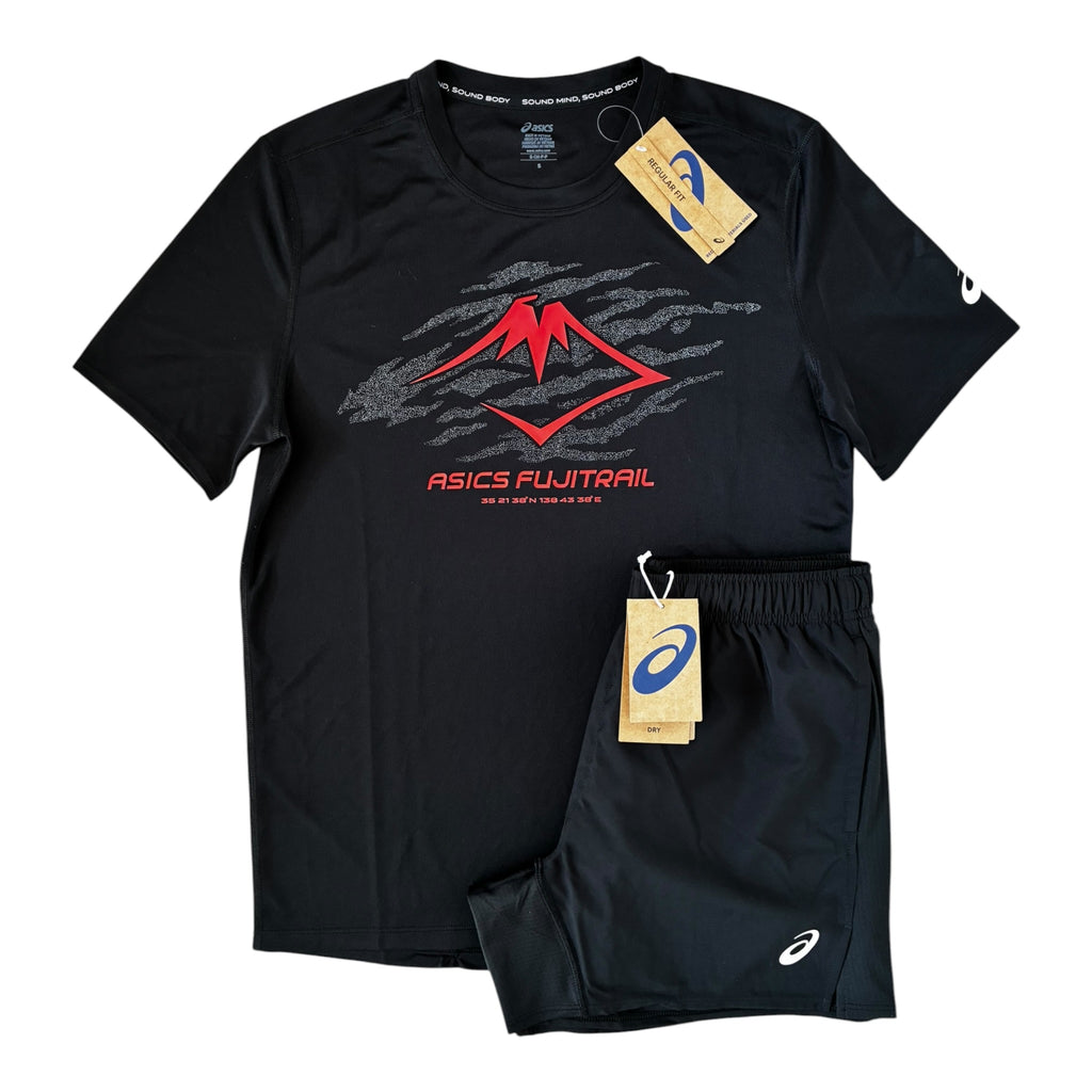 Asics Fujitrail T-Shirt & Core 5 Inch Shorts Set