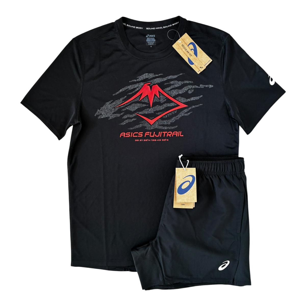 Asics Fujitrail T-Shirt & Core 5 Inch Shorts Set