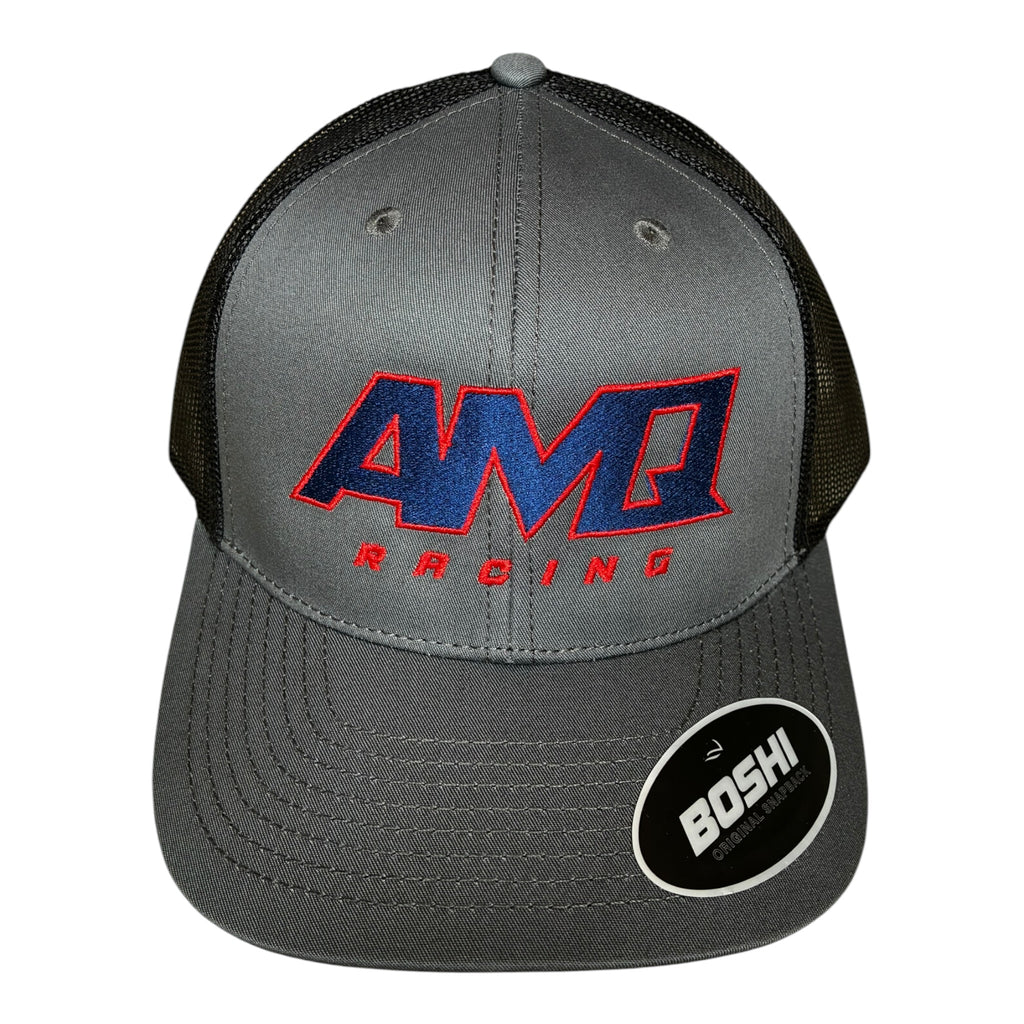 AMQ Grey Black Navy/Red Racing Cap - 2 For £75