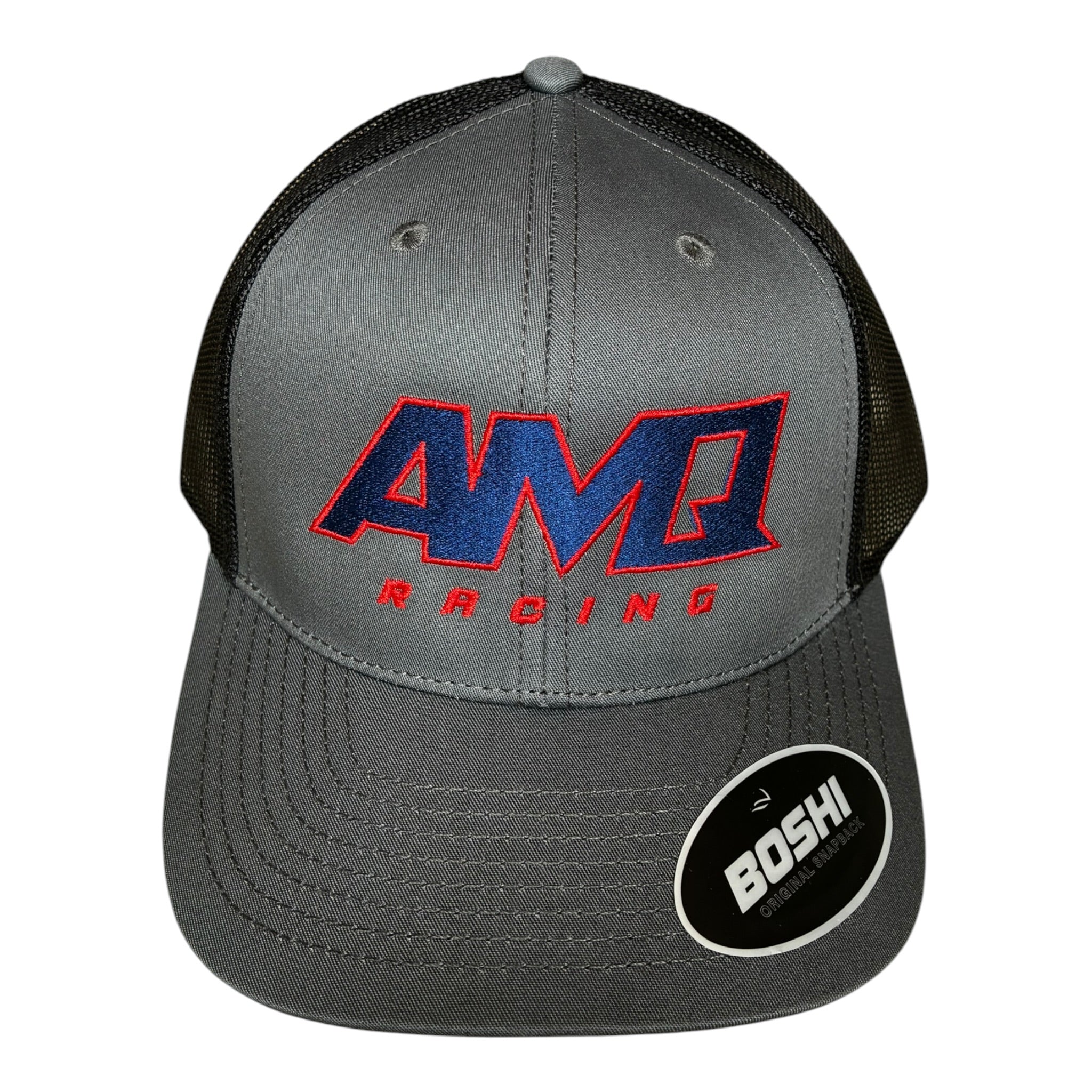 AMQ Grey Black Navy/Red Racing Cap - 2 For £75