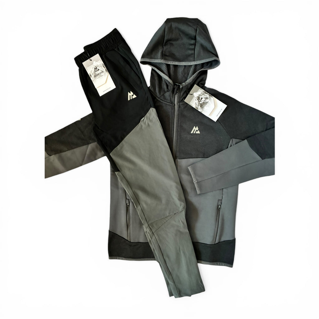 Montirex Junior Longitude Gridded Poly Hoodie & Rush Running Pant Tracksuit Set