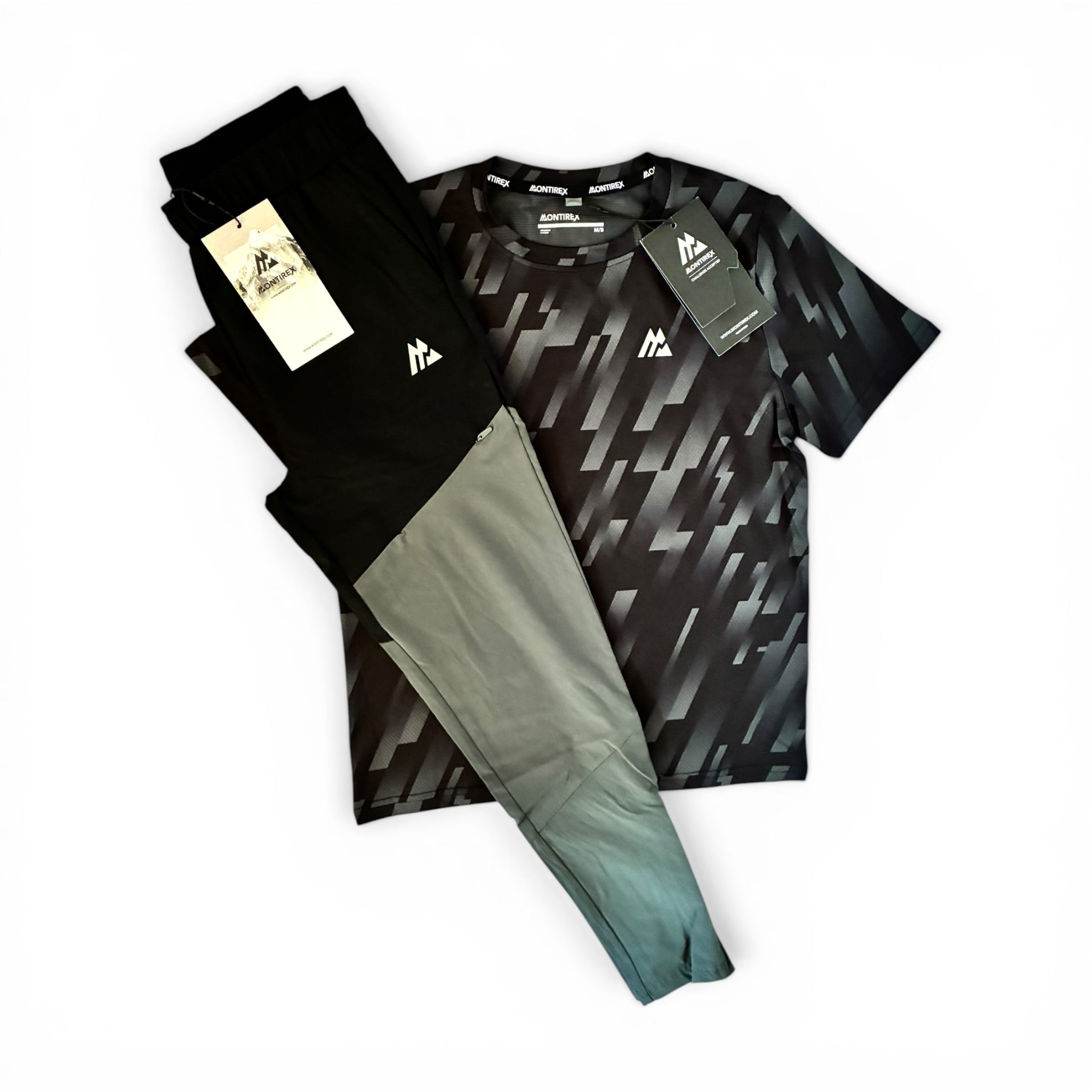Montirex Junior Steele Printed T-Shirt & Rush Running Tracksuit Pant Set