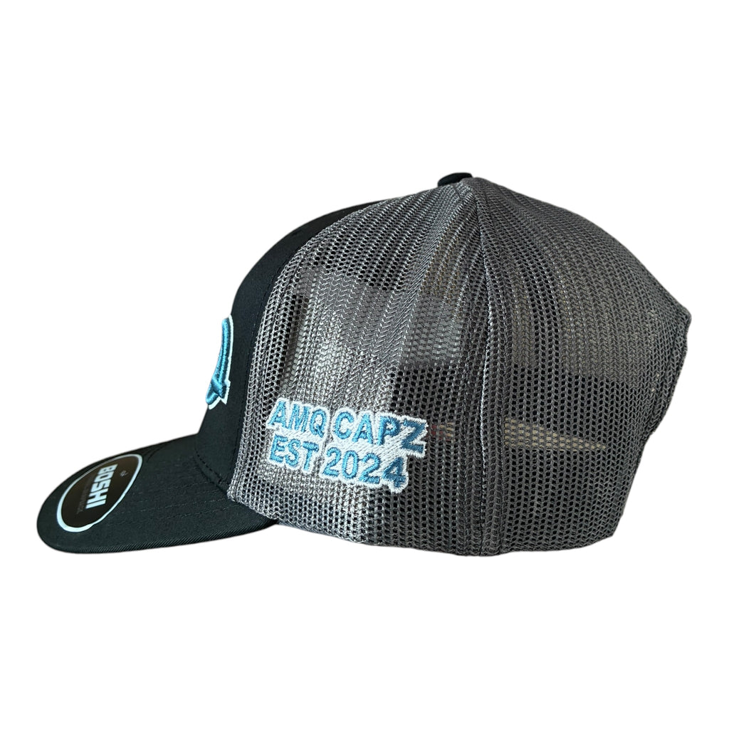 AMQ Cap – Black / Teal / Grey-White