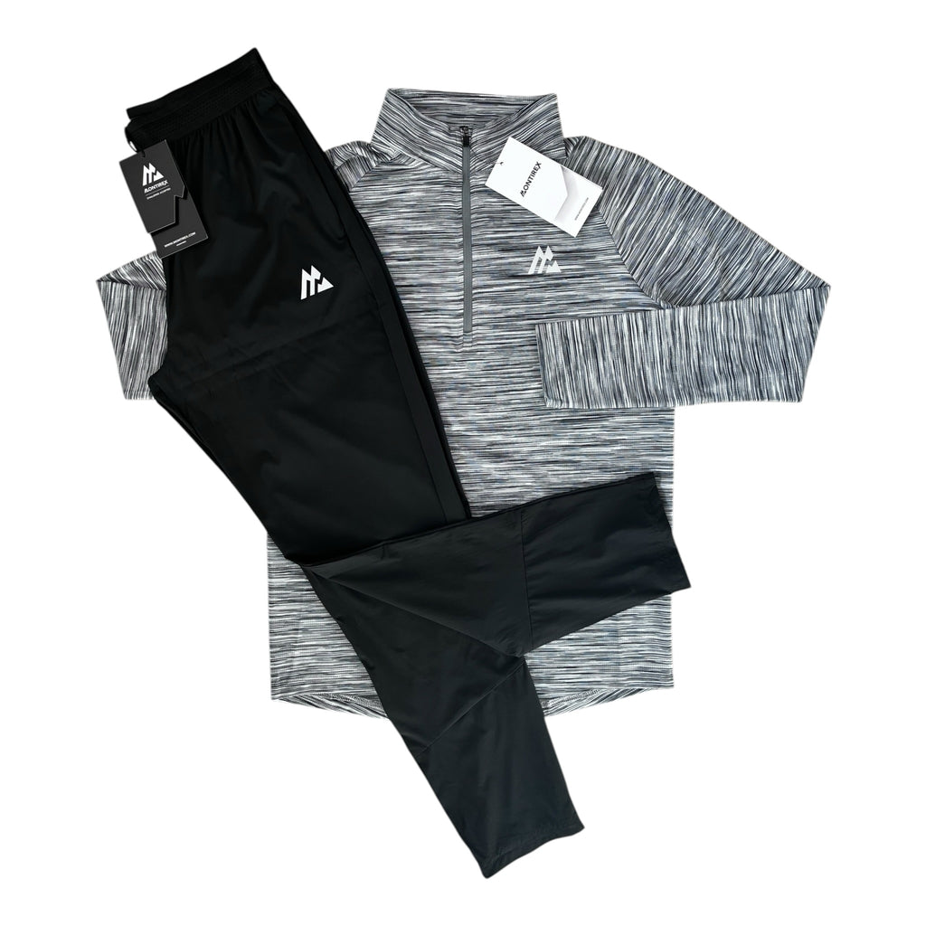 Montirex Trail 2.0 1/4 Zip & Trace Pant Tracksuit Set – Black/White/Cement Grey
